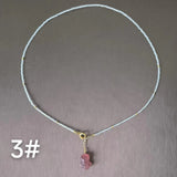 Amethyst Strawberry Crystal Fox Necklace Heart Pendant