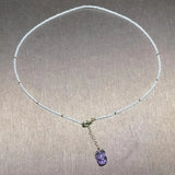 Amethyst Strawberry Crystal Fox Necklace Heart Pendant