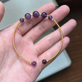 Natural Amethyst Crystal Bracelet with 14K Charm Jewelry