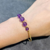 Natural Amethyst Crystal Bracelet with 14K Charm Jewelry