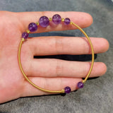 Natural Amethyst Crystal Bracelet with 14K Charm Jewelry
