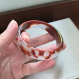 Natural Cinnabar Red Crystal Agate Bracelet Antique Ladies Jewelry