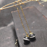 Natural Agate Dzi Earrings S925 Sterling Silver Ethnic Jewelry
