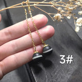 Natural Agate Dzi Earrings S925 Sterling Silver Ethnic Jewelry