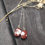 Natural Agate Dzi Earrings S925 Sterling Silver Ethnic Jewelry