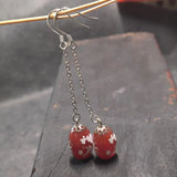 Natural Agate Dzi Earrings S925 Sterling Silver Ethnic Jewelry