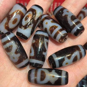 Natural Agate Dzi Weathering Lines Amulet Ethnic Accessories