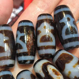 Natural Agate Dzi Weathering Lines Amulet Ethnic Accessories