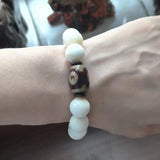 Natural Shell Ball Bracelet with Agate Dzi Beads Men's and Women's Jewelry