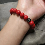 Natural Vermilion Glazed Agate Bracelet Lucky Amulet