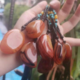 Riverstones Sardonyx Rough Stone Handle Pictogram Necklace Pendant