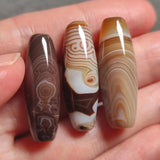 1pc Natural Sugar Silk Agate Dzi Barrel Bead Pretty Pendant Jewelry Handiwork