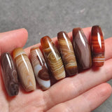 1pc Natural Sugar Silk Agate Dzi Barrel Bead Pretty Pendant Jewelry Handiwork
