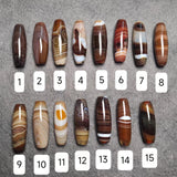 1pc Natural Sugar Silk Agate Dzi Barrel Bead Pretty Pendant Jewelry Handiwork