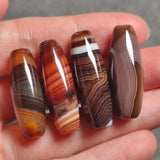 1pc Natural Sugar Silk Agate Dzi Barrel Bead Pretty Pendant Jewelry Handiwork