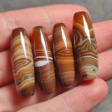 1pc Natural Sugar Silk Agate Dzi Barrel Bead Pretty Pendant Jewelry Handiwork
