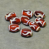 Tibet Red Agate DZi Beads Money Hook Dallo Totem Amulet Men Women Jewelry DIY