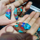 Tibetan Filigree Copper Buddhist Pendant Beads DIY