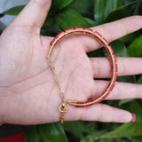 Women's Red Coral Cut Bracelet, Folk-custom Jewelry
