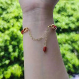 Women's Red Coral Cut Bracelet, Folk-custom Jewelry