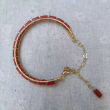 Women's Red Coral Cut Bracelet, Folk-custom Jewelry