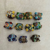 Hand-Painted Dragonfly Eye Glass Beads Ancient Folk Jewelry