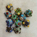 Hand-Painted Dragonfly Eye Glass Beads Ancient Folk Jewelry
