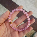 Lovely Pink Opal Flower Bracelet Sparkling Charming Metal Embellishment