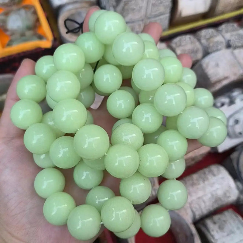 Luminous Stone Ball Bracelet Green Pearl Night Collectible Ethnic Jewelry