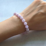 Natural Spodumene Single-Circle Bead Bracelet Crystal Women's Jewelry