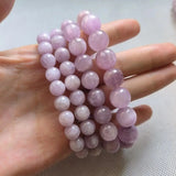 Natural Spodumene Single-Circle Bead Bracelet Crystal Women's Jewelry