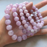 Natural Spodumene Single-Circle Bead Bracelet Crystal Women's Jewelry
