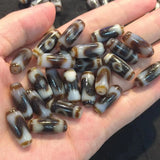 Natural Agate Dzi Brown Weathered Lines Smooth Accessories Jewelry Bead