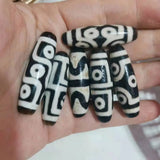 Natural Agate Two-eye and Three-eye Dzi Patina Weathered Pattern Accessories