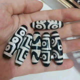 Natural Agate Two-eye and Three-eye Dzi Patina Weathered Pattern Accessories