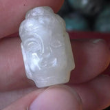 Natural Jade Guanyin Head Bead Carved Bracelet Necklace Jewelry