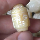 Natural Jade Guanyin Head Bead Carved Bracelet Necklace Jewelry