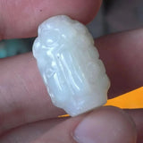 Natural Jade Guanyin Head Bead Carved Bracelet Necklace Jewelry