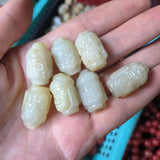 Natural Jade Guanyin Head Bead Carved Bracelet Necklace Jewelry
