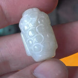 Natural Jade Guanyin Head Bead Carved Bracelet Necklace Jewelry