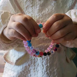Candy Agate Colorful Heart Bead Bracelet Jewelry