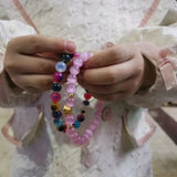 Candy Agate Colorful Heart Bead Bracelet Jewelry