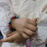 Candy Agate Colorful Heart Bead Bracelet Jewelry