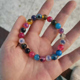 Candy Agate Colorful Heart Bead Bracelet Jewelry
