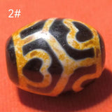 Natural Tiger Tooth Agate Dzi Bead Large Amulet Jewelry