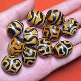 Natural Tiger Tooth Agate Dzi Bead Large Amulet Jewelry