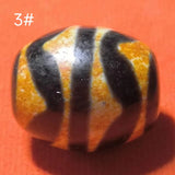 Natural Tiger Tooth Agate Dzi Bead Large Amulet Jewelry