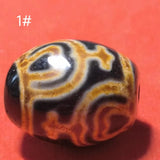Natural Tiger Tooth Agate Dzi Bead Large Amulet Jewelry