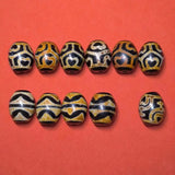 Natural Tiger Tooth Agate Dzi Bead Large Amulet Jewelry