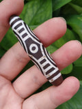 Natural Gemstone Rough Agate Dzi Texture Brown Oval Column Precious Accessories